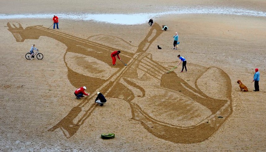 Violin Beach Art Distancing Music