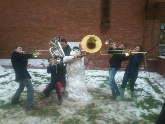 Musicians Enjoy Winter Fun